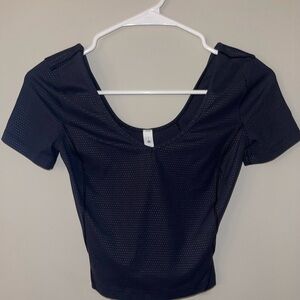 Lululemon Align Cropped Top in the Polka Squat Emboss Black pattern